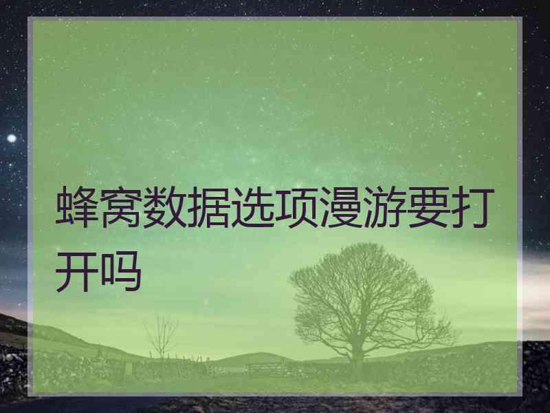 蜂窝数据选项漫游要打开吗