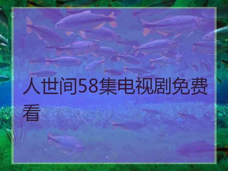 人世间58集电视剧免费看