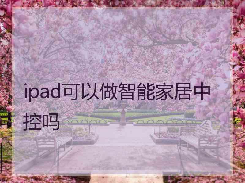 ipad可以做智能家居中控吗