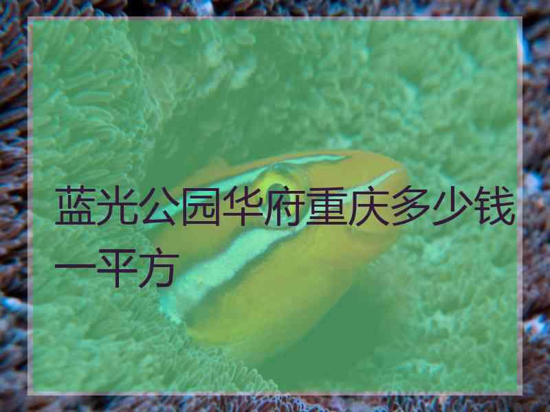 蓝光公园华府重庆多少钱一平方