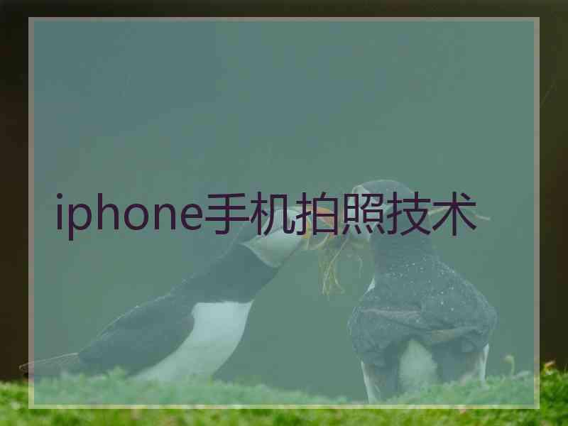 iphone手机拍照技术