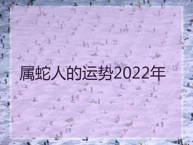 属蛇人的运势2022年