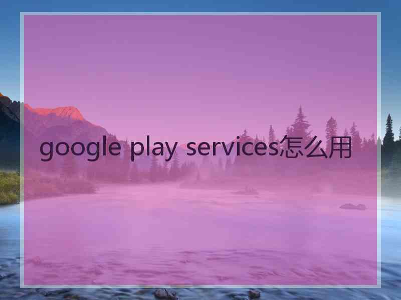 google play services怎么用