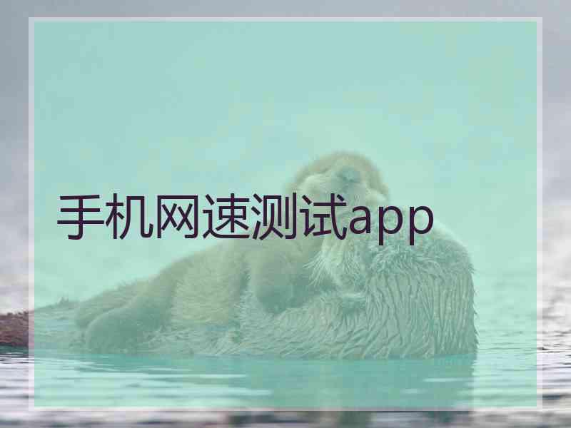 手机网速测试app