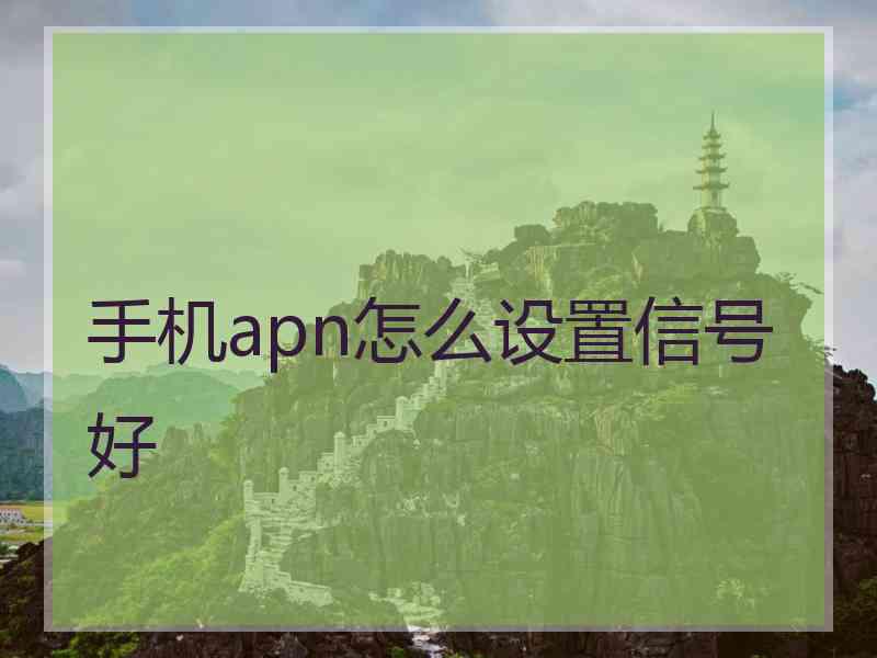 手机apn怎么设置信号好