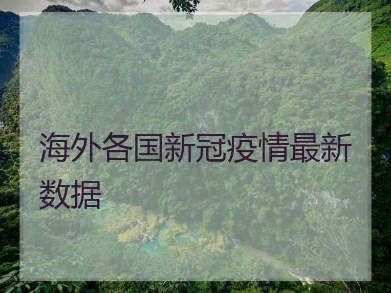 海外各国新冠疫情最新数据