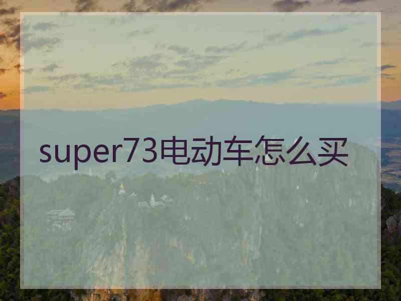 super73电动车怎么买