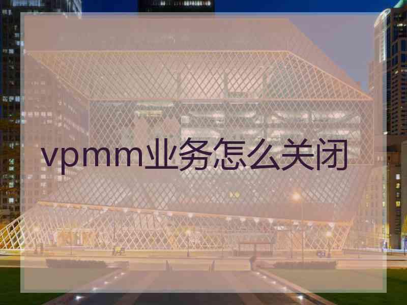 vpmm业务怎么关闭