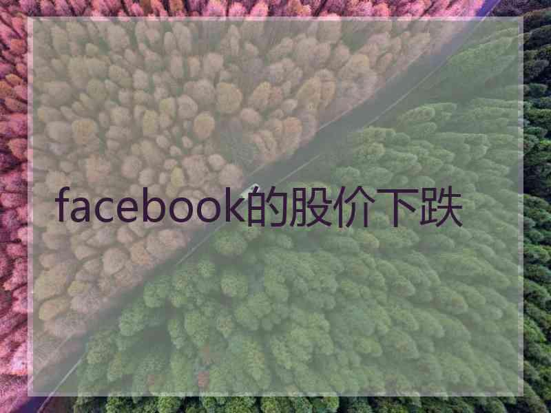 facebook的股价下跌