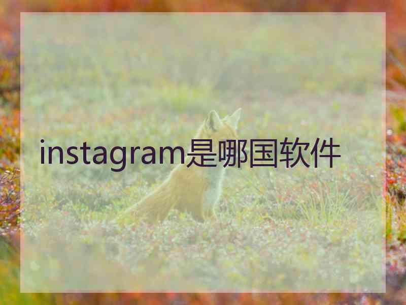 instagram是哪国软件