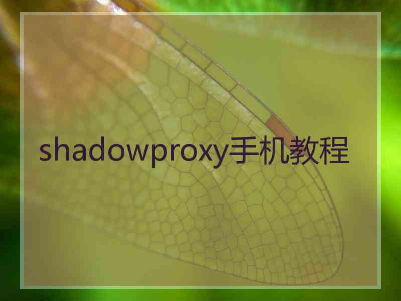 shadowproxy手机教程