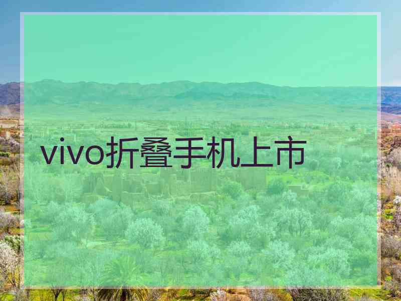 vivo折叠手机上市