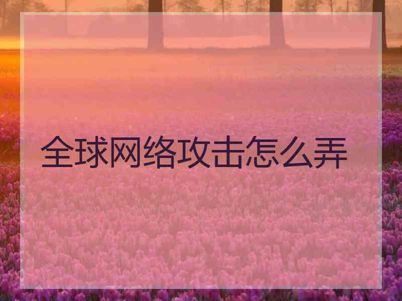 全球网络攻击怎么弄