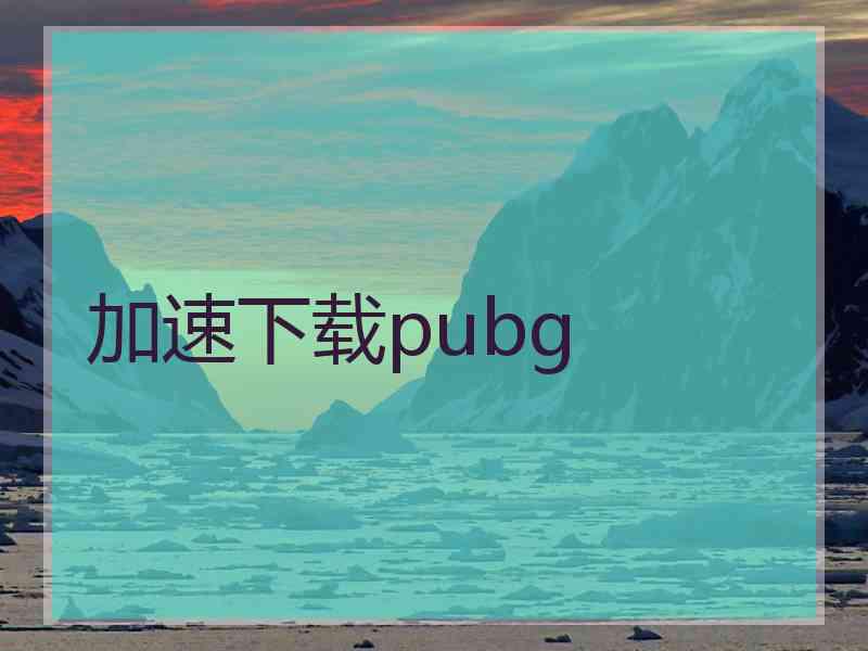 加速下载pubg