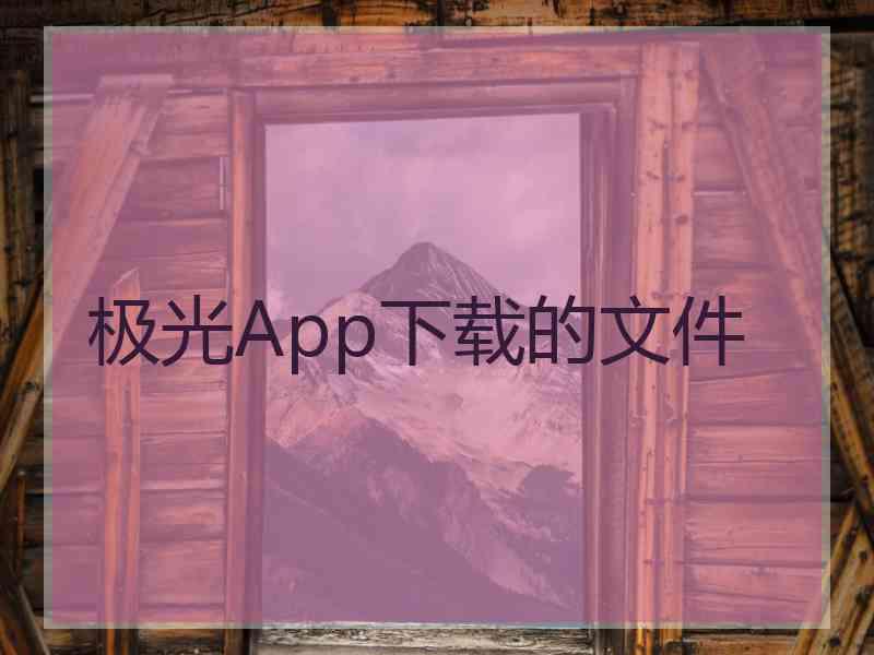 极光App下载的文件