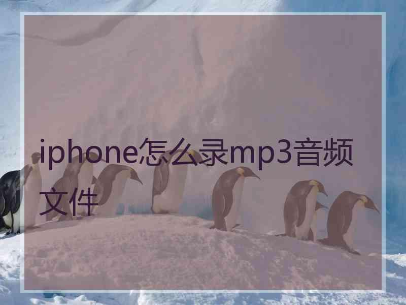 iphone怎么录mp3音频文件