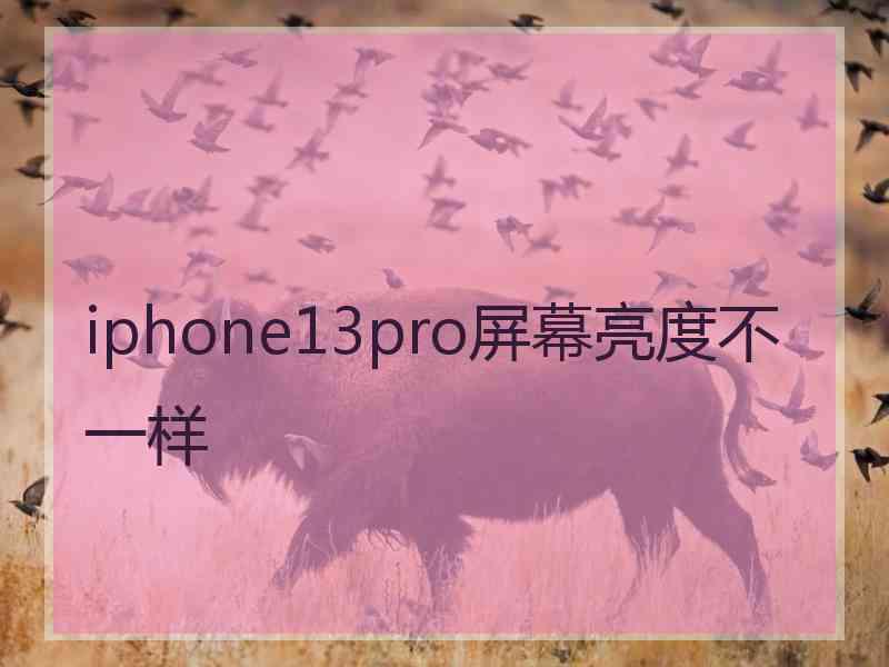 iphone13pro屏幕亮度不一样