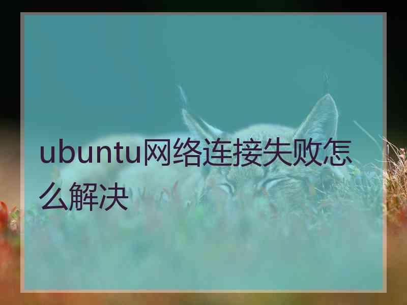 ubuntu网络连接失败怎么解决