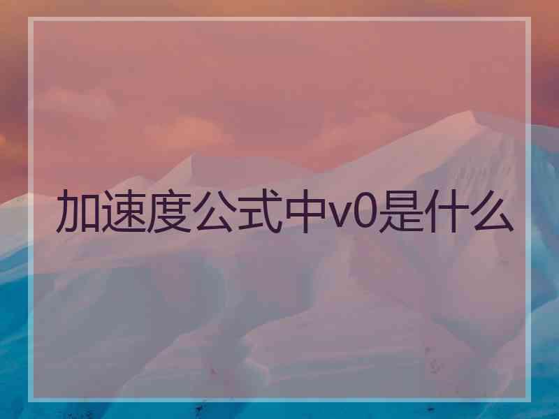 加速度公式中v0是什么