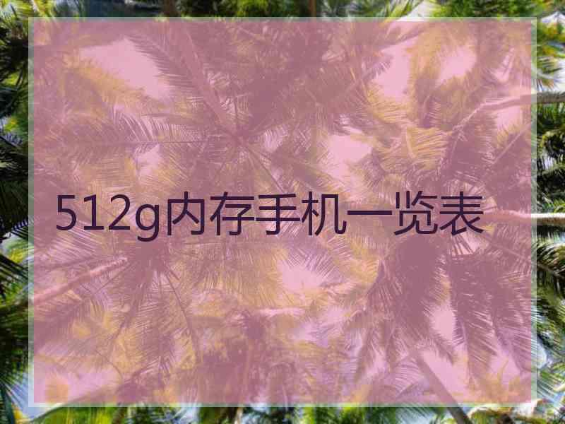 512g内存手机一览表