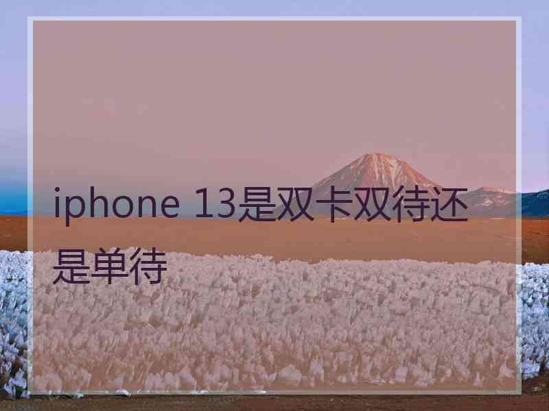 iphone 13是双卡双待还是单待