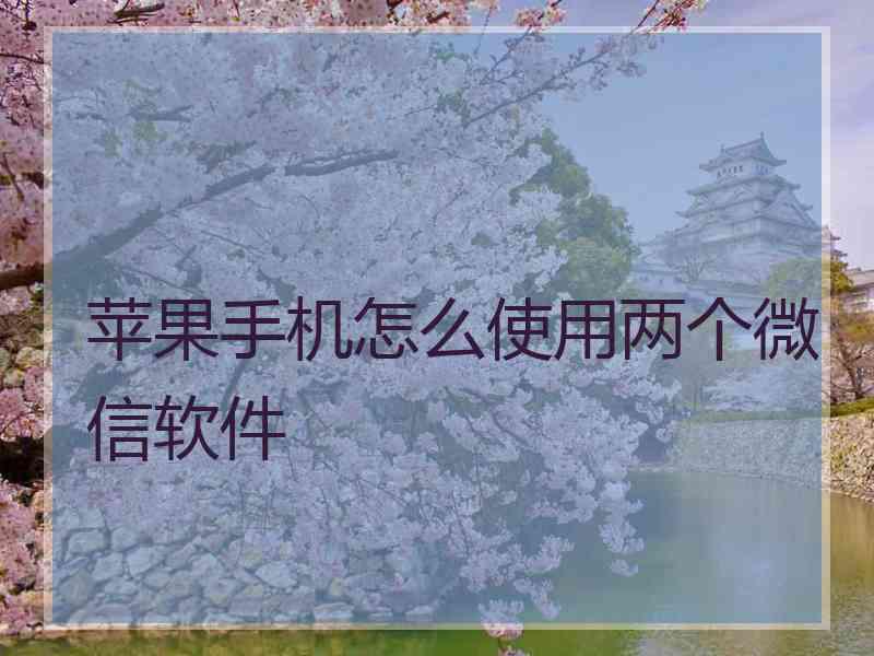 苹果手机怎么使用两个微信软件