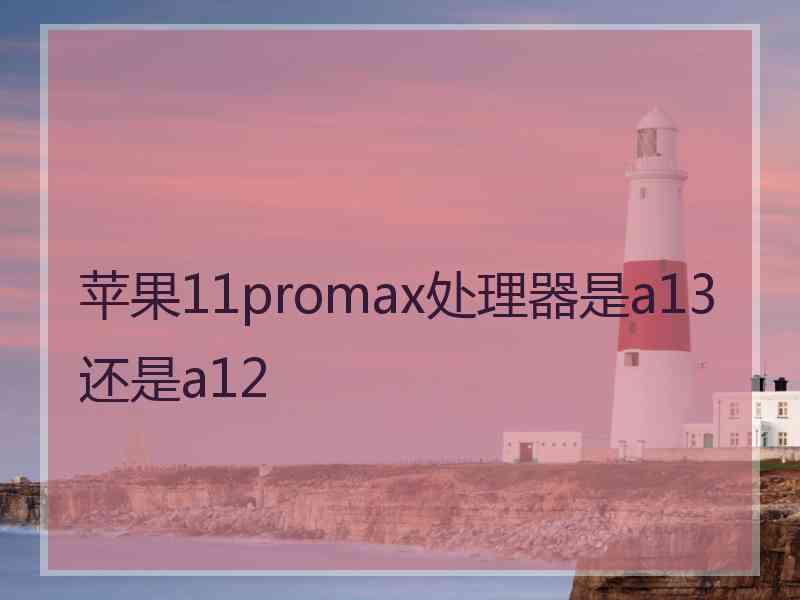 苹果11promax处理器是a13还是a12