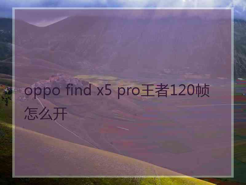 oppo find x5 pro王者120帧怎么开