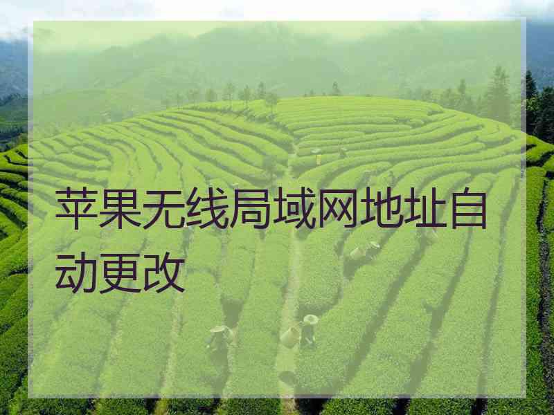 苹果无线局域网地址自动更改