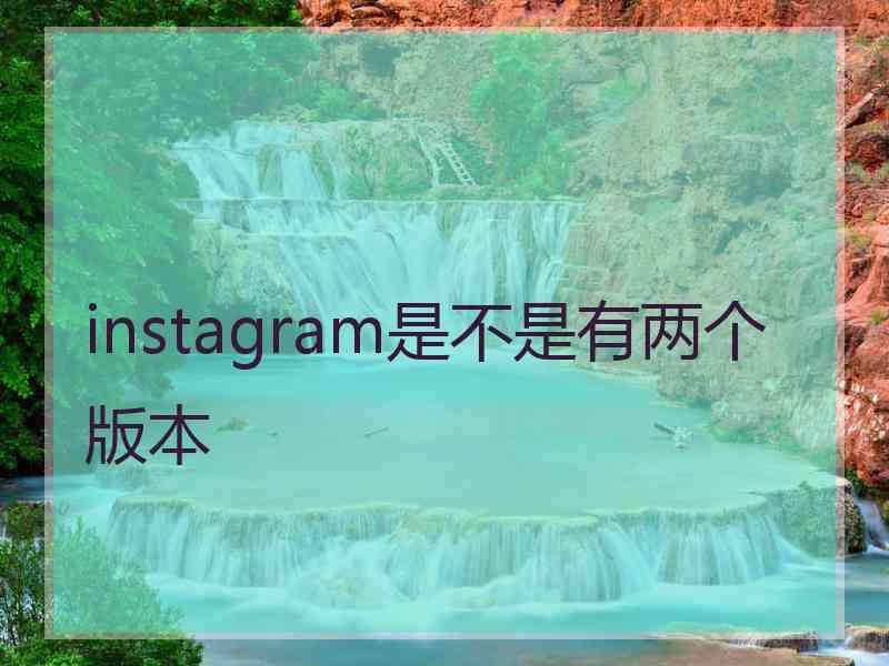 instagram是不是有两个版本