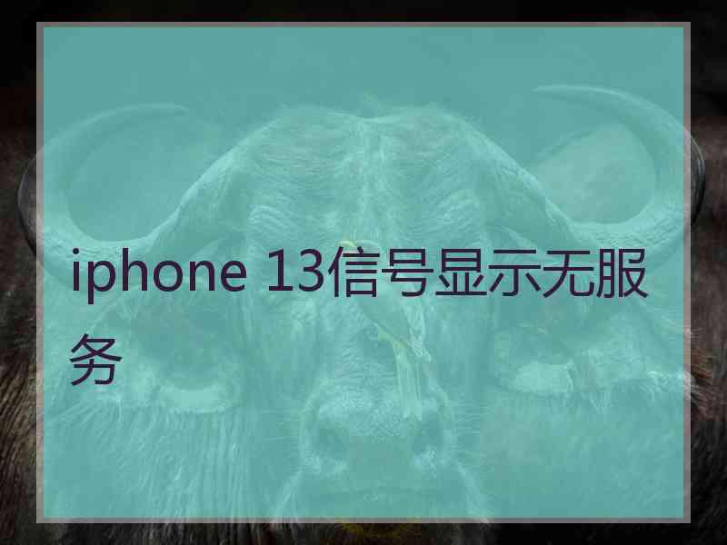 iphone 13信号显示无服务