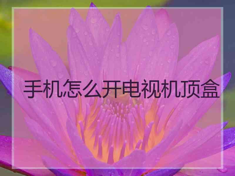 手机怎么开电视机顶盒