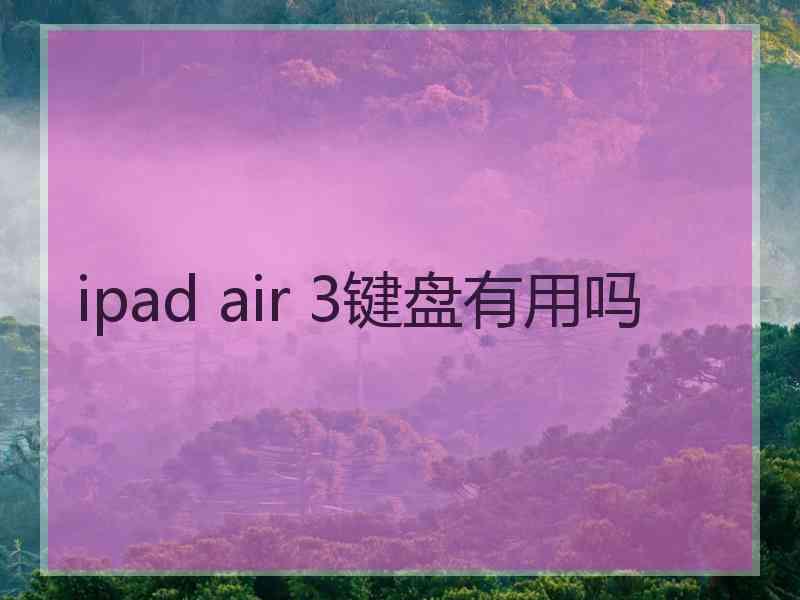 ipad air 3键盘有用吗