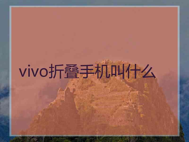 vivo折叠手机叫什么