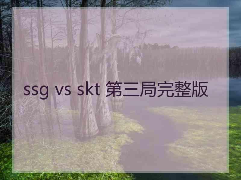 ssg vs skt 第三局完整版