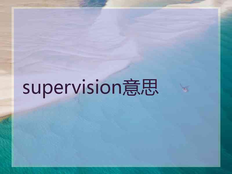 supervision意思