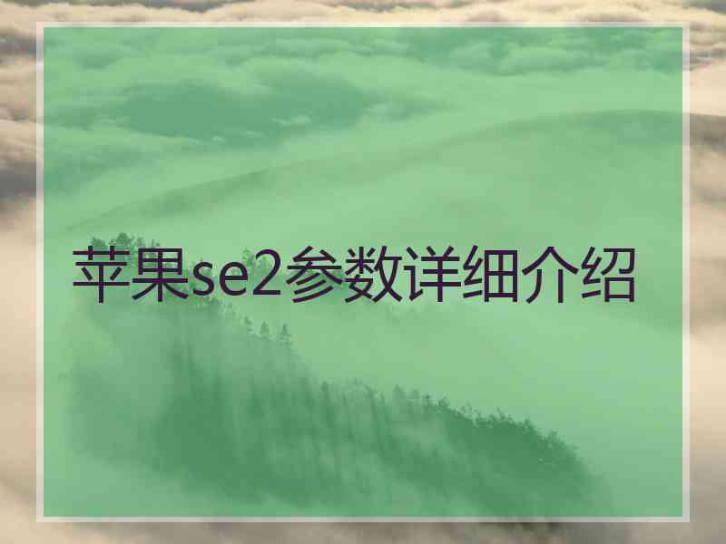 苹果se2参数详细介绍