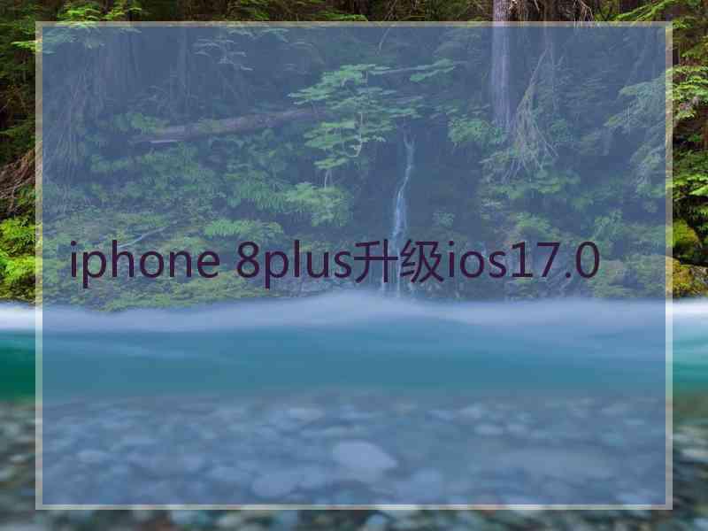 iphone 8plus升级ios17.0