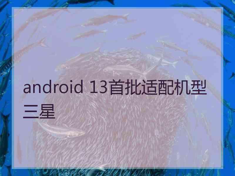 android 13首批适配机型三星