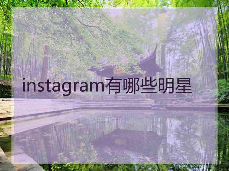 instagram有哪些明星