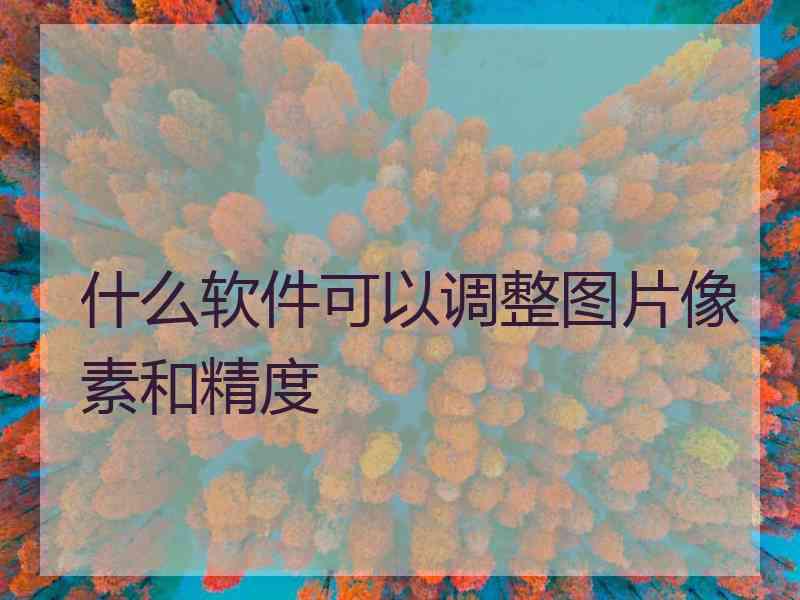 什么软件可以调整图片像素和精度