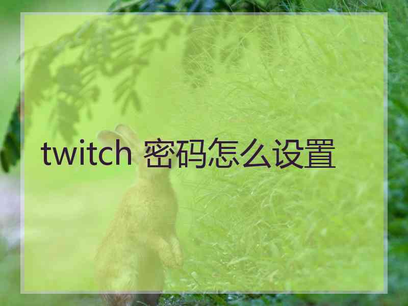 twitch 密码怎么设置