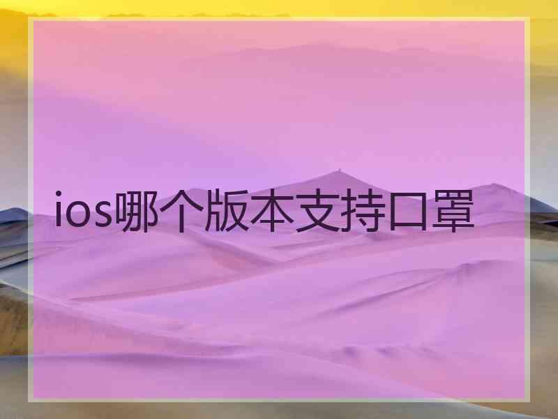 ios哪个版本支持口罩