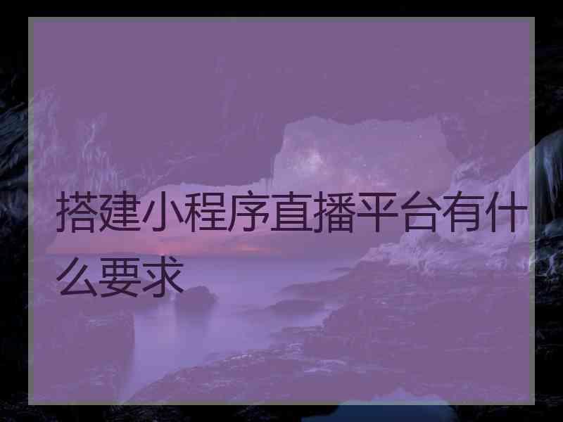 搭建小程序直播平台有什么要求