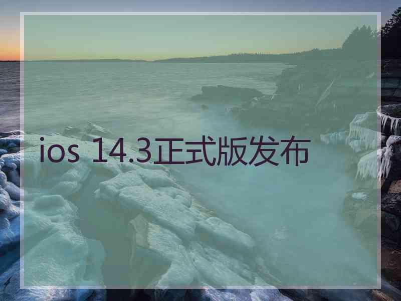 ios 14.3正式版发布