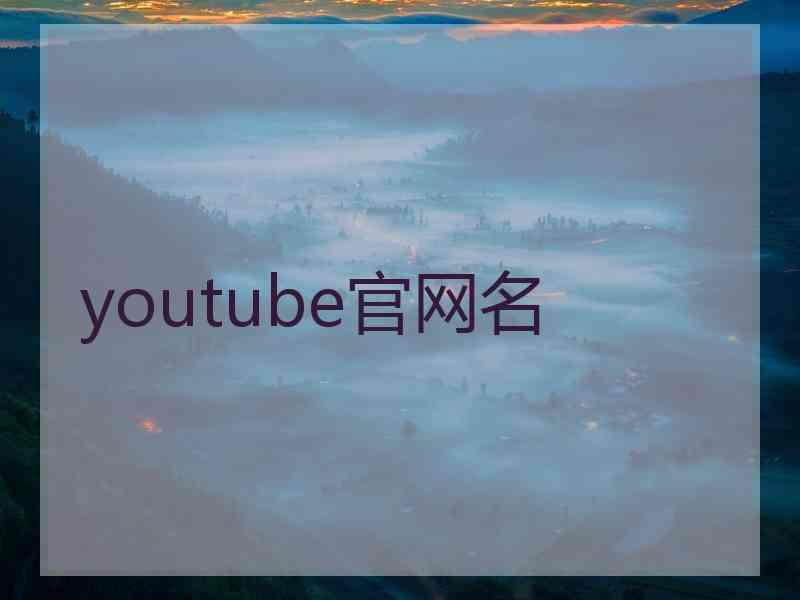 youtube官网名