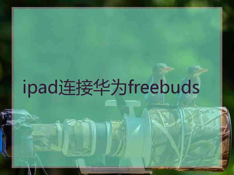 ipad连接华为freebuds