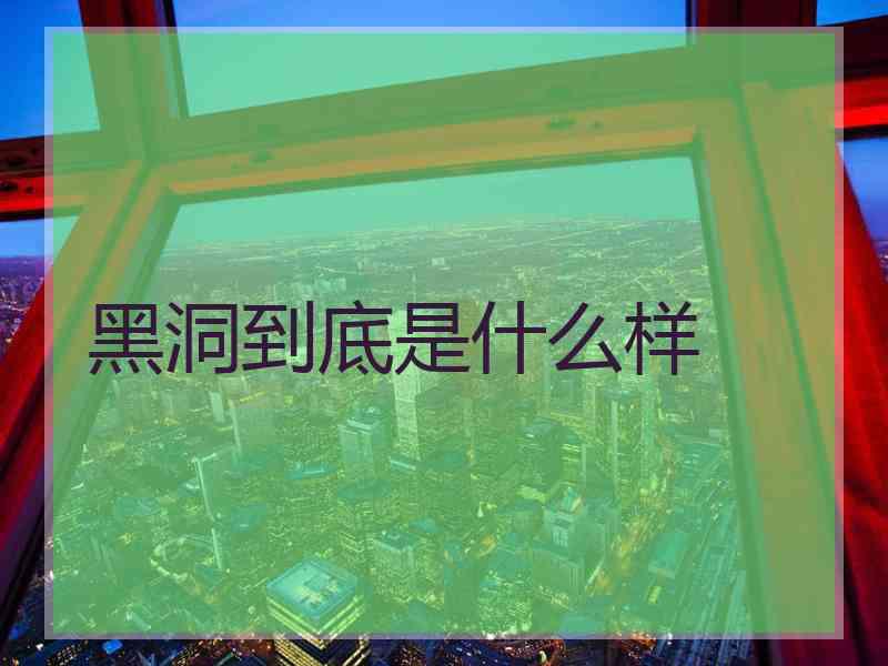 黑洞到底是什么样