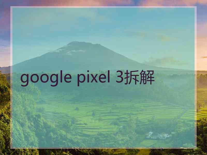 google pixel 3拆解