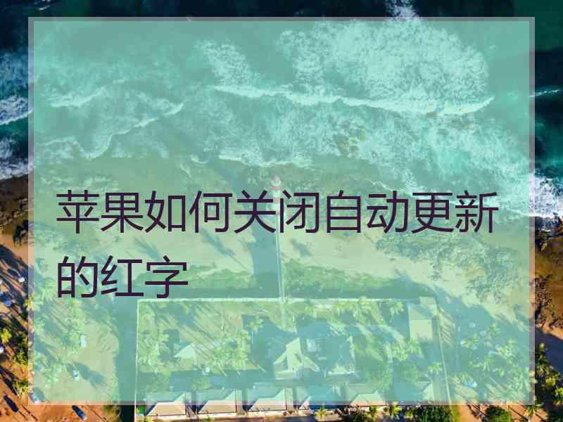 苹果如何关闭自动更新的红字